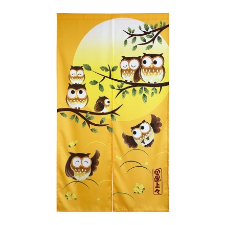 「風水」ふくろうのれん 4色組 暖簾 フクロウ 縁起物 セット インテリア 間仕切り 目隠し まとめ買い お得 梟