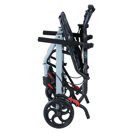 折りたたみ式 お出かけカート 座面付き 耐荷重100kg ブレーキ搭載 シルバーカー 完成品 スチール製 旅行 散歩 介護 介助 軽量 移動補助