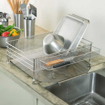 ラバーゼ 水切りかご大(縦置きタイプ)3点セット 水切りラック キッチン 水切りかご シンク 上 日本製 燕三条