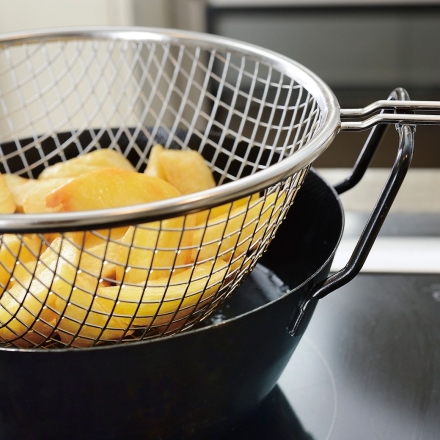 ラバーゼ 鉄揚げ鍋22cmセット 揚げ鍋 油切り 油はね防止ネット 日本製 燕三条 鉄製 両手鍋 天ぷら鍋 揚げ物