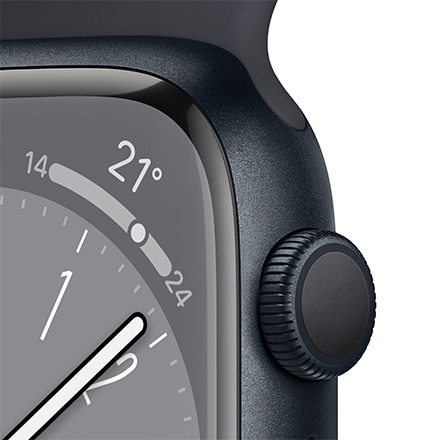 Apple Watch Series8（GPSモデル）- 45mmミッドナイトアルミニウムケースとミッドナイトスポーツバンド-レギュラー