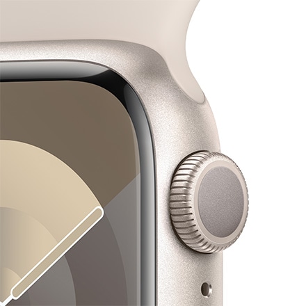 Apple Watch Series 9（GPSモデル）- 41mmスターライトアルミニウムケースとスターライトスポーツバンド - M/L