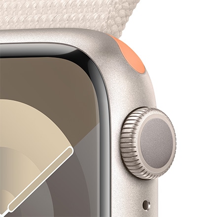 Apple Watch Series 9（GPSモデル）- 41mmスターライトアルミニウムケースとスターライトスポーツループ