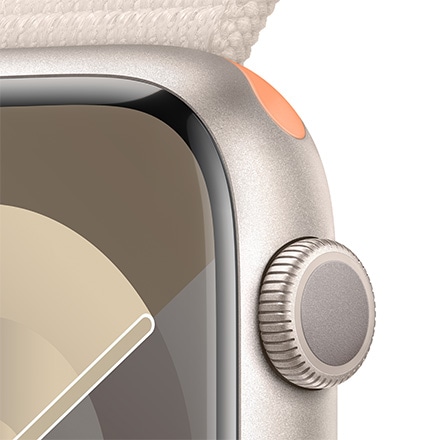 Apple Watch Series 9（GPSモデル）- 45mmスターライトアルミニウムケースとスターライトスポーツループ