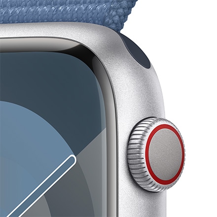 Apple Watch Series 9（GPS + Cellularモデル）- 45mmシルバーアルミニウムケースとウインターブルースポーツループ