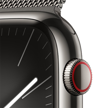 Apple Watch Series 9（GPS + Cellularモデル）- 45mmグラファイトステンレススチールケースとグラファイトミラネーゼループ