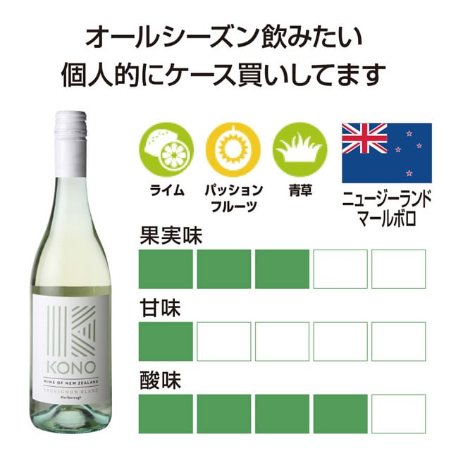 コノ マールボロ ソーヴィニヨン ブラン 2021 750ml 白ワイン 辛口 ニュージーランド サクラアワード 長S