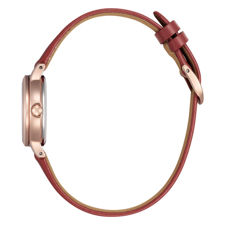 CITIZEN シチズン wicca ウィッカ KH4-963-14 レディース 腕時計 ソーラーテック 光発電 ステンレスめっき ピンクゴールド ケース 合成皮革ベルト デイト表示 クリスタルガラス 5気圧防水