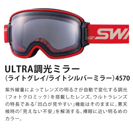 スワンズ ゴーグル RIDGELINE RL-MDH-CU-LG GLR ライトシルバーミラー×ウルトラライトグレイ調光