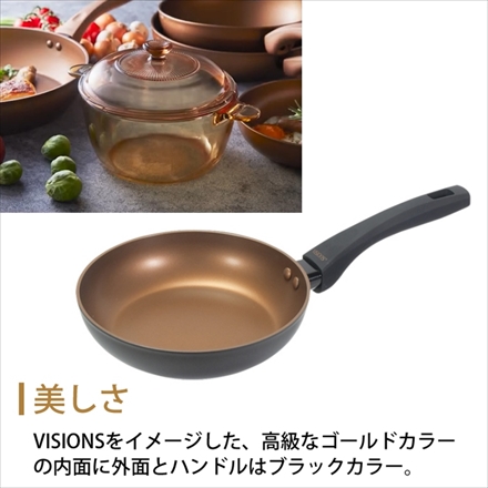 ビジョンズ ゴールドコーティング IH対応ディープパン 28cm ブラック (パール金属 VISIONS GOLD Coating Black) CP-1750