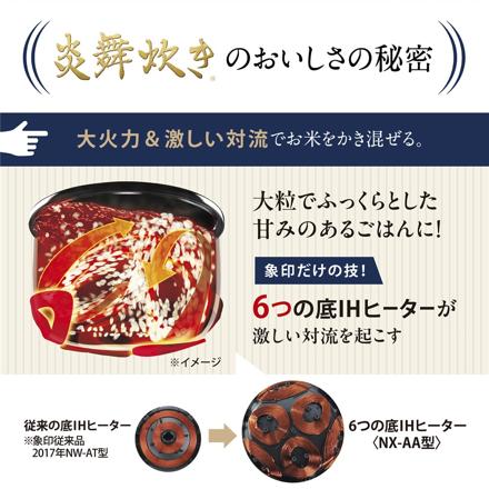 正規販売店 象印 炊飯器 5.5合炊き 圧力IH炊飯ジャー 炎舞炊き NX-AA10-WZ 白