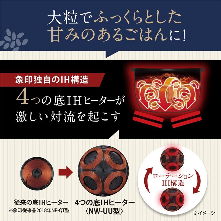 正規販売店 象印マホービン 炊飯器 4合炊き 小容量 圧力IH炊飯ジャー 炎舞炊き NW-UU07-WZ 白