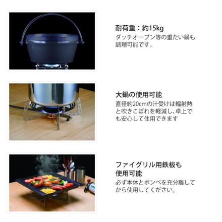 ユニフレーム テーブルトップバーナー US-D2 & バーナーシート大 & ギアツールBOX カーキグリーン 3点セット (610107/610657/683552)