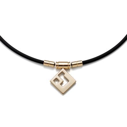 コラントッテ 磁気ネックレス TAOネックレス スリム AURA mini (アウラ ミニ) シャンパンゴールド×ブラックラメ DAAAI101 Mサイズ & ハンドタオル セット