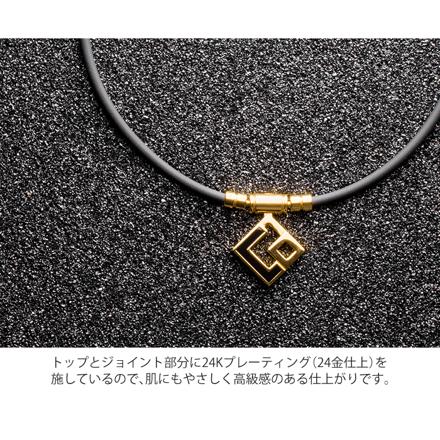 コラントッテ 磁気ネックレス TAO AURA アウラ ブラック プレミアムゴールド L ABAPH52L & ハンドタオル セット