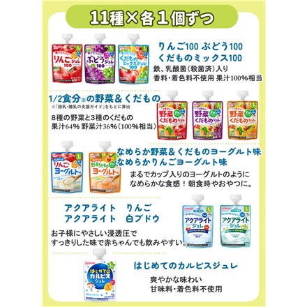 和光堂 森永乳業 ピジョン ジュレドリンク（12ヶ月頃から） 22点セット ＆ シマエナガ 紙エプロン 3枚付き