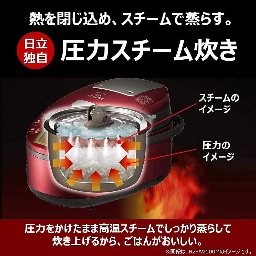 日立 圧力スチームIH炊飯器 ふっくら御膳 RZ-AX10M(R) レッド （5.5合炊き） ＆北海道産白米3種