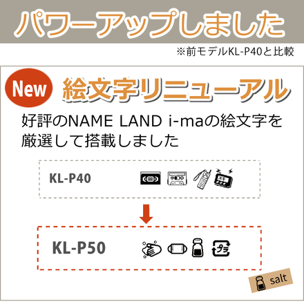 カシオ ネームランド KL-P50-WE ホワイト ラベルライター ＆ 白テープ 12mm XR-12WE ＆ 単3電池10本 (3点セット)