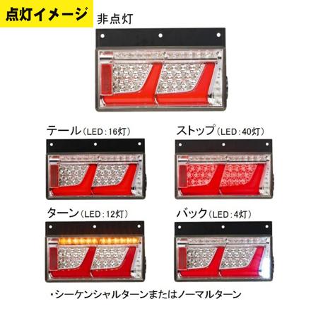 小糸製作所 中型 トラック用 両側　LED テールランプ レッド LEDRCL-24R2S / LEDRCL-24L2S & クロス セット