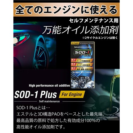 SOD-1 Plus 350ml & SOD-1 FuelG 150ml セルフメンテナンス オイル添加剤 ガソリン添加剤 ＆ 使い捨てマイクロファイバークロス