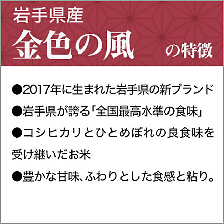 新米 白米 岩手県産 金色の風 2kg×3袋 計6kg 令和6年産