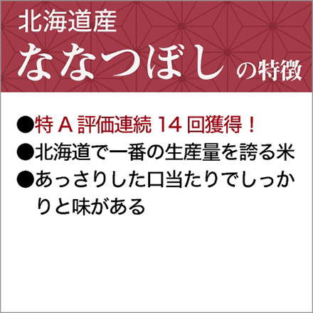 新米 玄米 北海道産 ななつぼし 10kg 2kg×5袋 特A評価 令和6年産