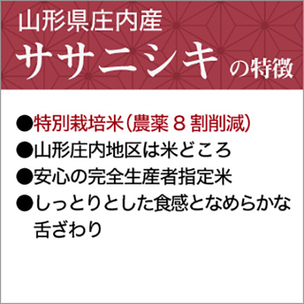 玄米 山形県庄内産 ササニシキ 6kg 2kg×3袋 特別栽培米 令和7年産