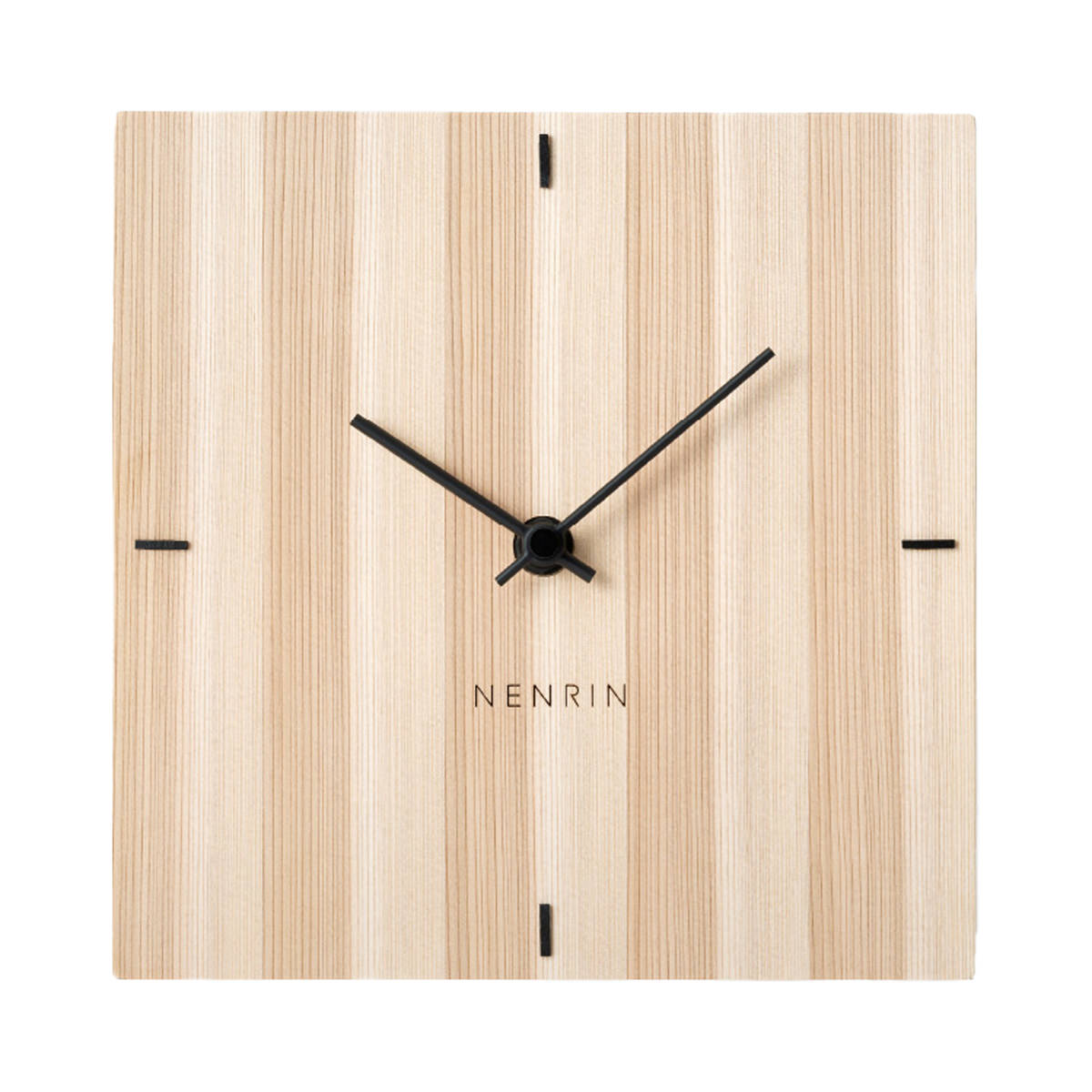 NENRIN CLOCK 175 縞 壁掛け兼置き時計 〔サイズ：W175×H175×D40mm、補助脚付き、単三電池1本〕 時計【北海道・離島 配送不可】