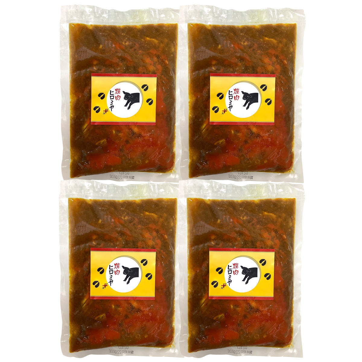 焼肉ヒロミヤ＋ 黒毛和牛すじ特製カレー 辛口 〔200g×4〕 冷凍食品