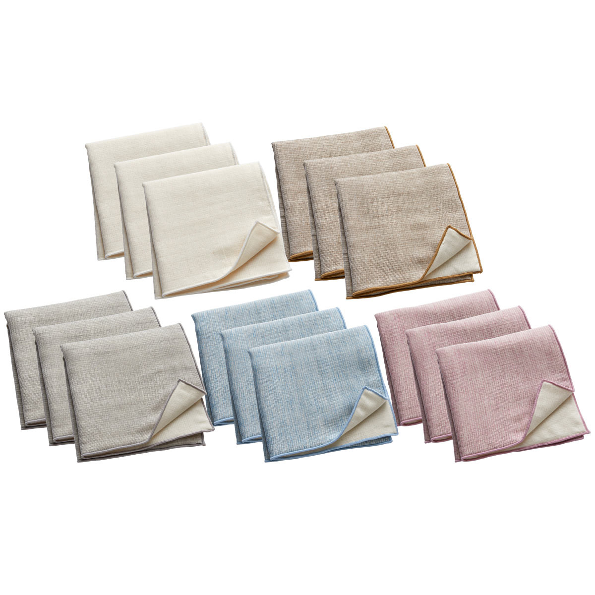 6重ガーゼハンカチ 〔(幅約25cm×長さ25cm)×3〕 ハンカチ ライトブルー