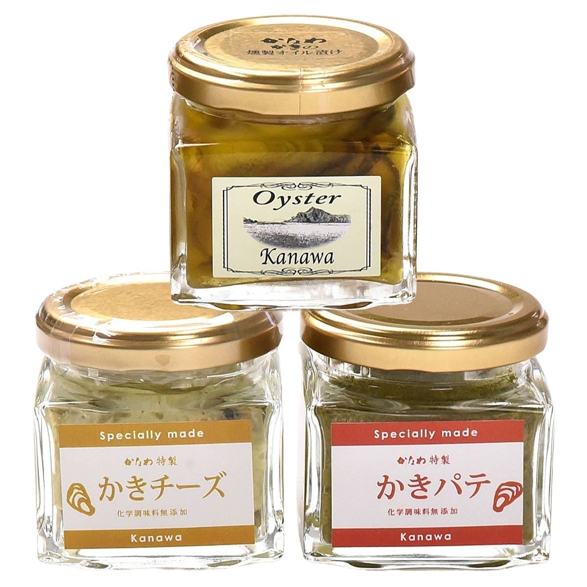 かなわ かきパーティーセット 〔かきの燻製オイル漬け・かきチーズ・かきパテ各90g〕 牡蠣惣菜