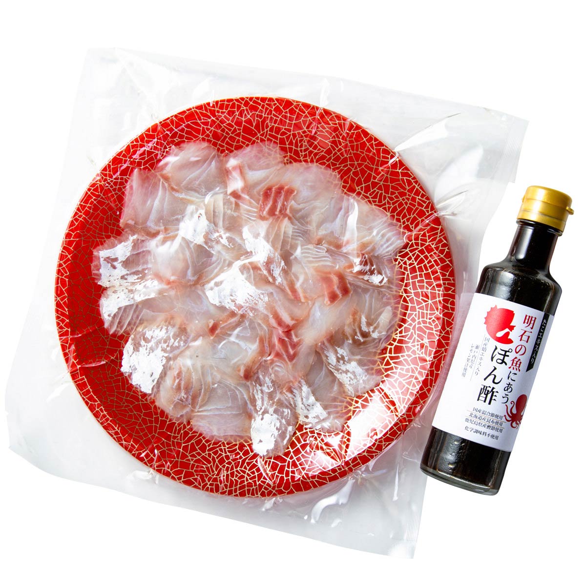 天然 明石鯛のしゃぶしゃぶ 〔真鯛200g、明石の魚にあうぽん酢200ml〕 海鮮惣菜 鯛【北海道・沖縄県・離島 配送不可】