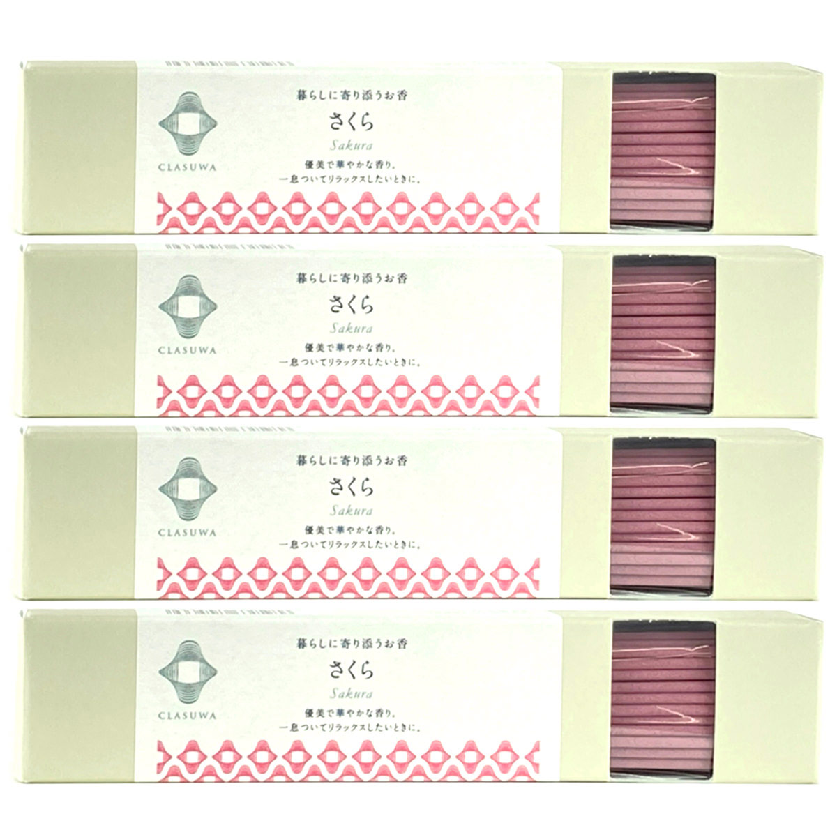 くらすわ 暮らしに寄り添う自然の香りお香 さくら 〔24本入×4〕 お香