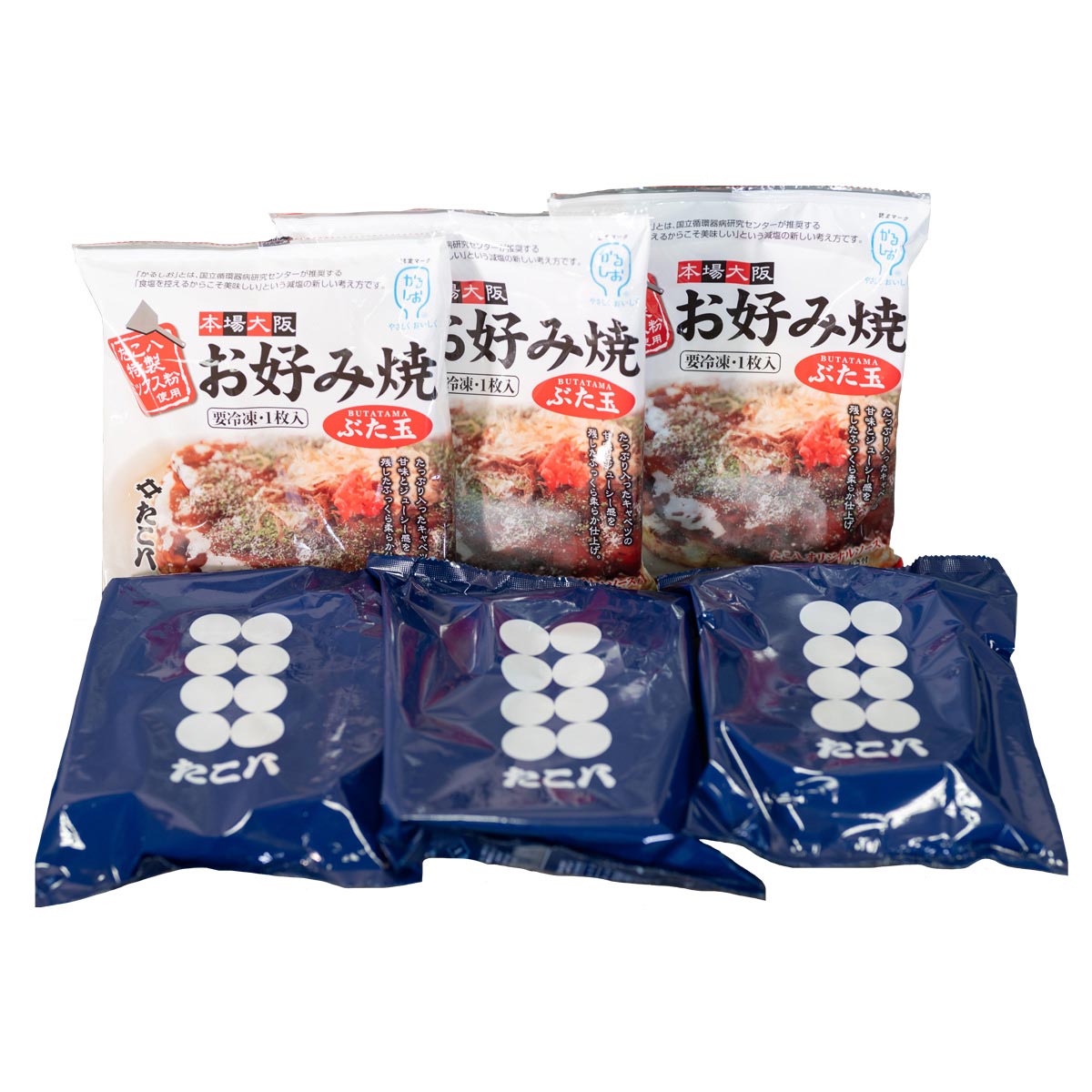 たこ八 たこ焼 かるしお お好み焼 ぶた玉 冷凍 〔(たこ焼6個、濃厚ソース 他)×3・(お好み焼、濃厚ソース、薬味)×3〕 和風惣菜