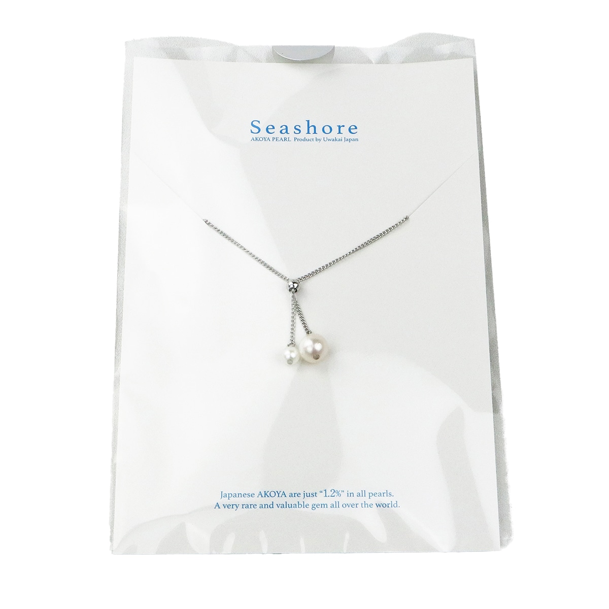 アコヤ真珠 2粒 5.0-9.0mm ロング チェーン ネックレス 〔チェーン：80cm＋5cmアジャスター〕 アクセサリー パール
