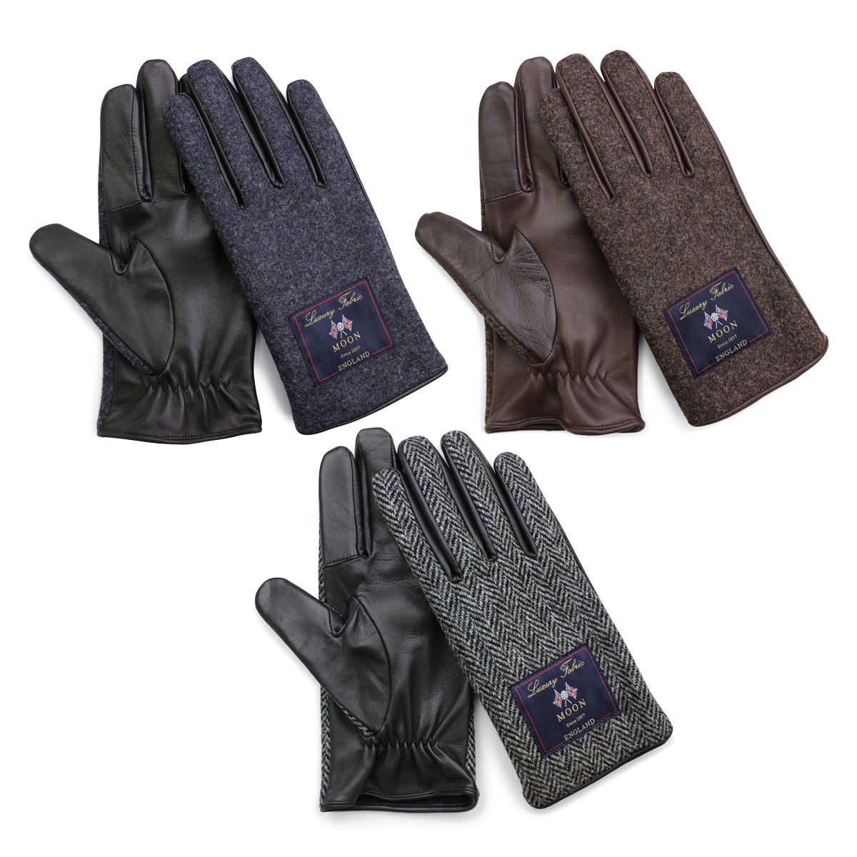 KURODA クロダ 男性用 MOON グローブ スクワラン加工 抗菌機能 タッチパネル対応 〔手囲いサイズ：24cm〕 手袋 HERRIN GY2