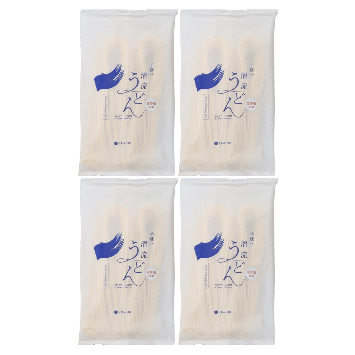 国産小麦 能登塩使用 手延べ清流うどん 簡易箱 〔180g×4袋〕 うどん