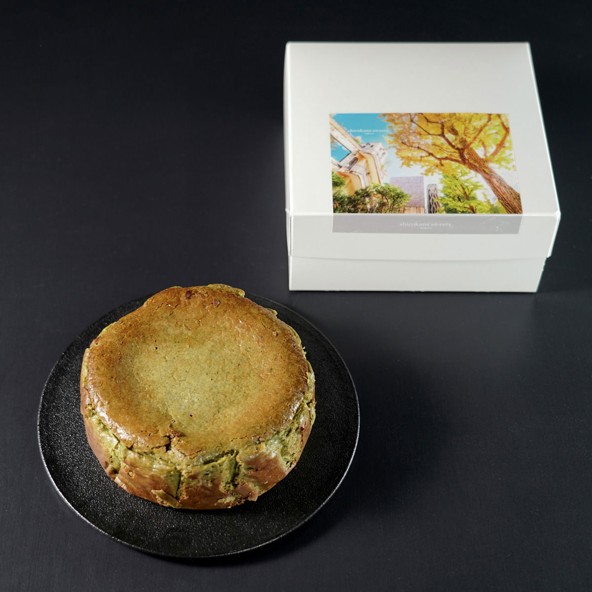白金ベイクドチーズケーキ 抹茶〔4号(φ12cm)〕スイーツ 冷凍