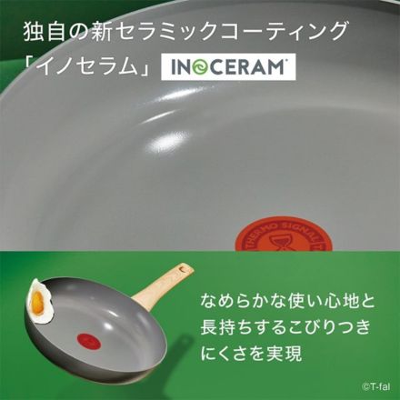 T-fal ティファール IHセラミックグライド アースグレー ディープパン 26cm C44277