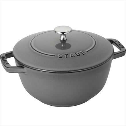 staub ストウブ Wa-NABE L 20cm ブラック 40501-009 両手 鋳物 ホーロー 鍋 炊飯 3合 IH対応