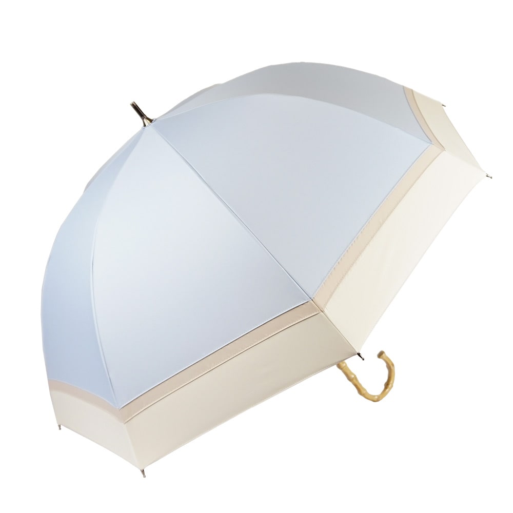完全遮光 UVカット100% 晴雨兼用 日傘 雨傘 makez.マケズ ショート傘 50CM 3色切替 ブルー