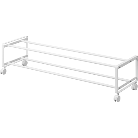 tower タワー 引き出せるキャスター付きシューズラック 2段 ホワイト 1624