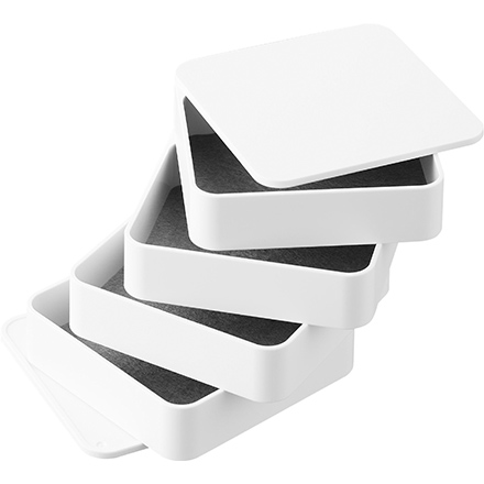 tower タワー アクセサリートレー ４段 スクエア ホワイト 1753