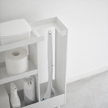 tower タワー キャスター付きトイレスリムワゴン 3段 ホワイト 1802