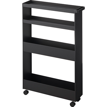 tower キャスター付きスリムワゴン 4段 ブラック 1807