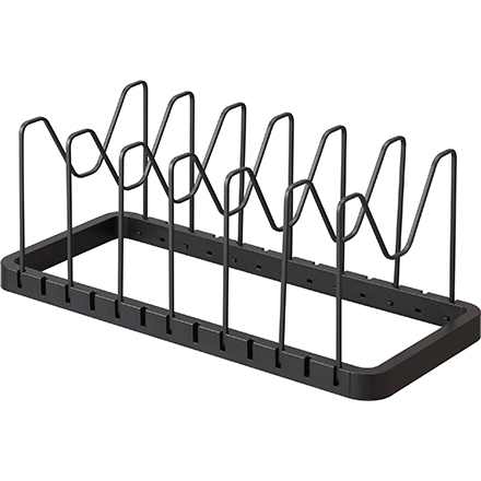 tower タワー シンク下 伸縮鍋蓋&フライパンスタンド ブラック 3841