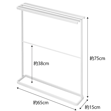 tower タワー 横から掛けられるバスタオルハンガー スリム ホワイト 5576