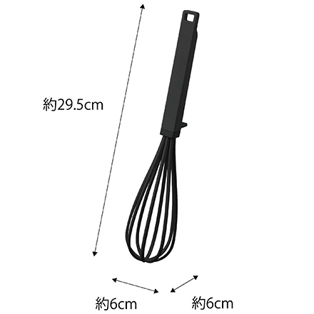 tower タワー シリコーンハンドル泡立て器 ブラック 6363