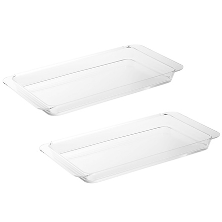 tower タワー 電子レンジ対応連結できる洗いやすい下ごしらえ調理トレー 浅型 2個組 クリア 10336