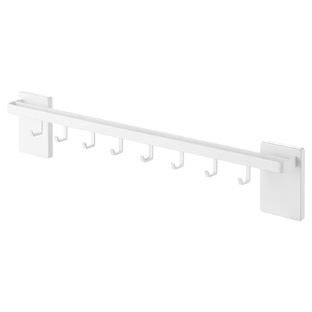 tower タワー フィルムフック鍋蓋も収納できるキッチンツールバーフック付き W55 ホワイト 10412